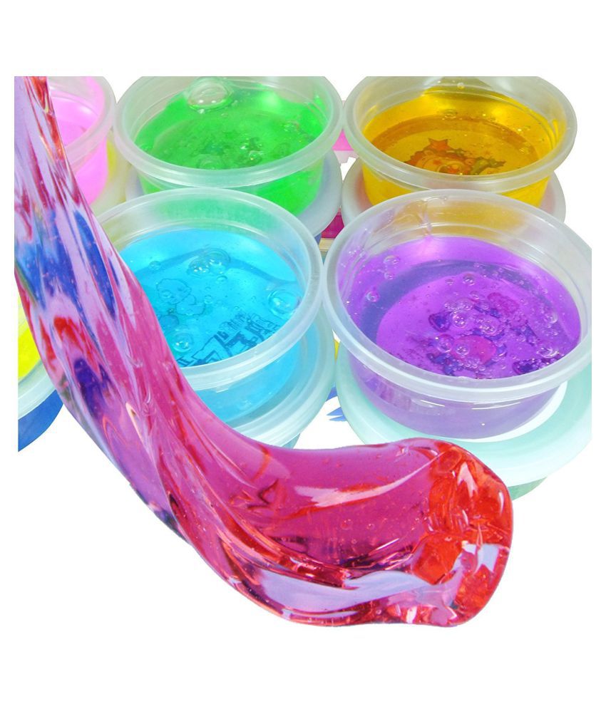 Crystal Slime  Non Sticky Slime  Putty Set of 12 Multicolor 
