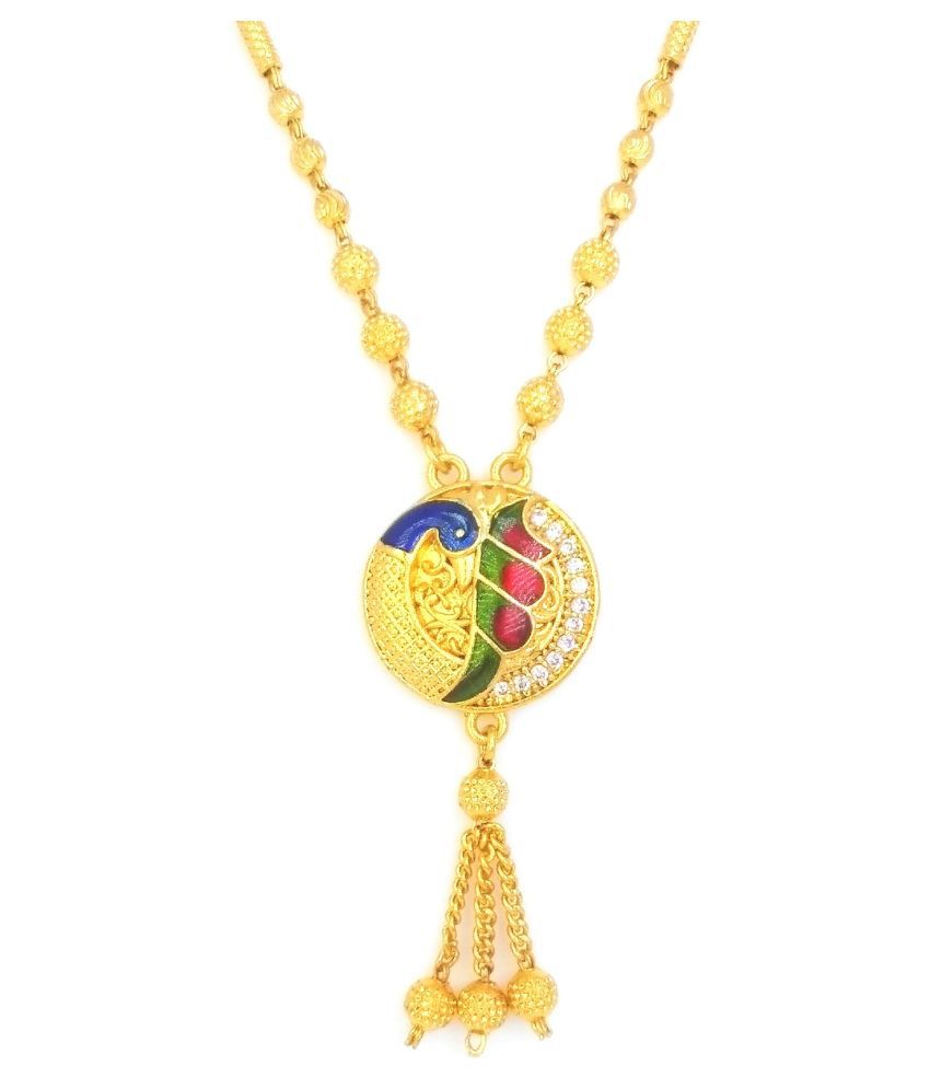     			Soni Brass Golden Princess Traditional 22kt Gold Plated Necklace