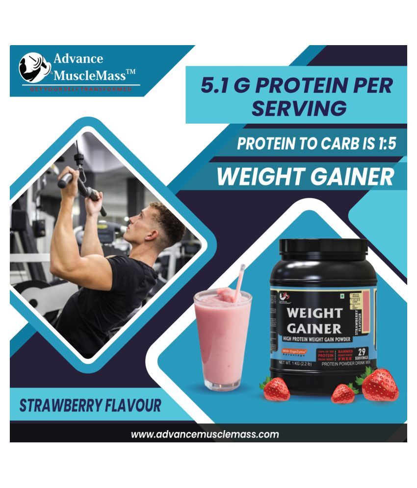 Advance MuscleMass Weight Gainer with Digestive Enzyme blend 1 kg