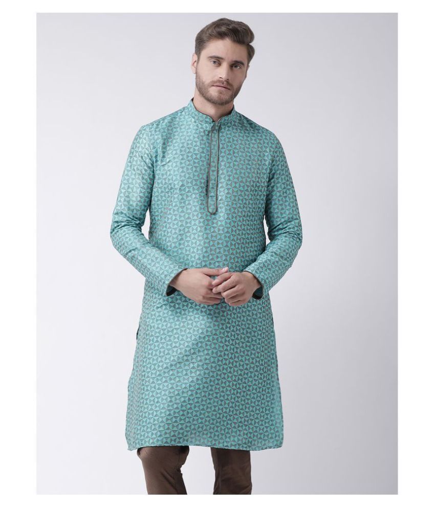     			Deyann Blue Silk Kurta Single