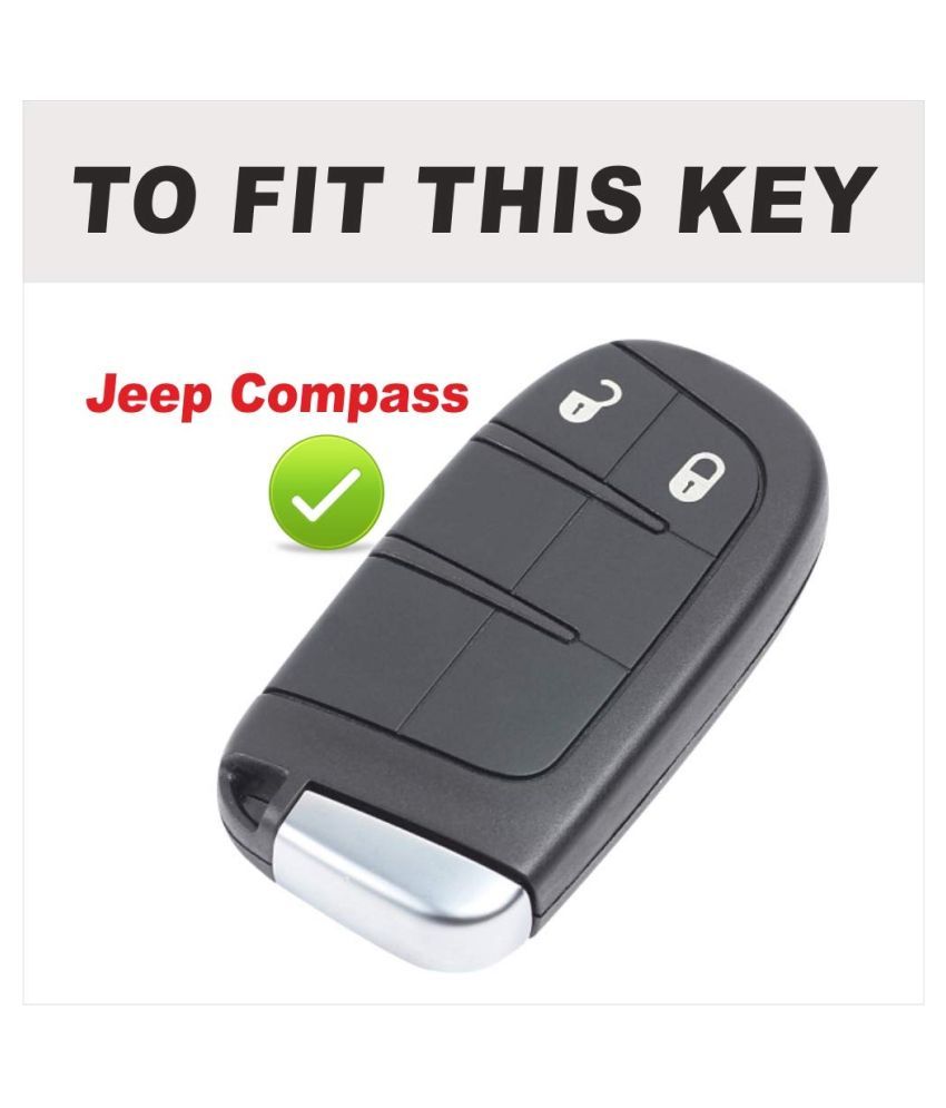 KEYKART® Jeep Compass 2 Button TPU Smart Key Cover Black (Jeep
