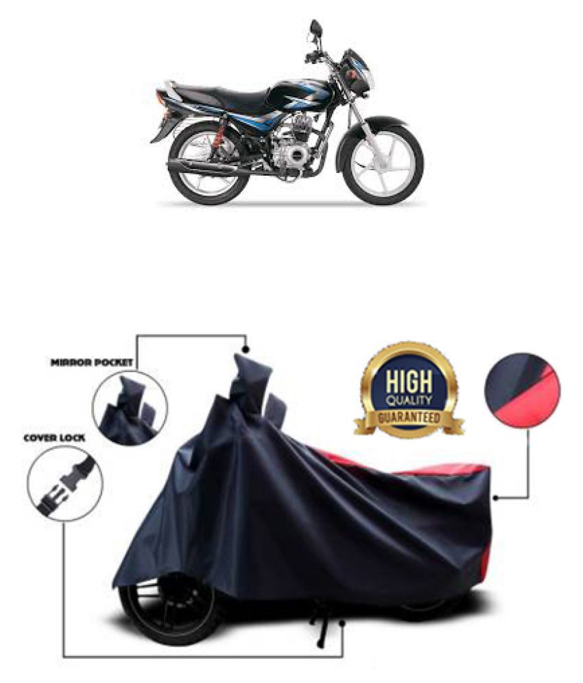 QualityBeast two wheeler cover for Bajaj CT100 (Red, Black): Buy ...