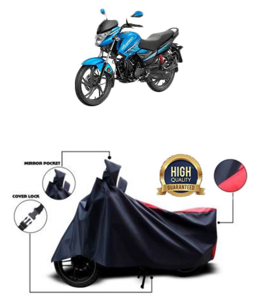 QualityBeast two wheeler cover for Hero Glamour PGM FI (Red, Black)
