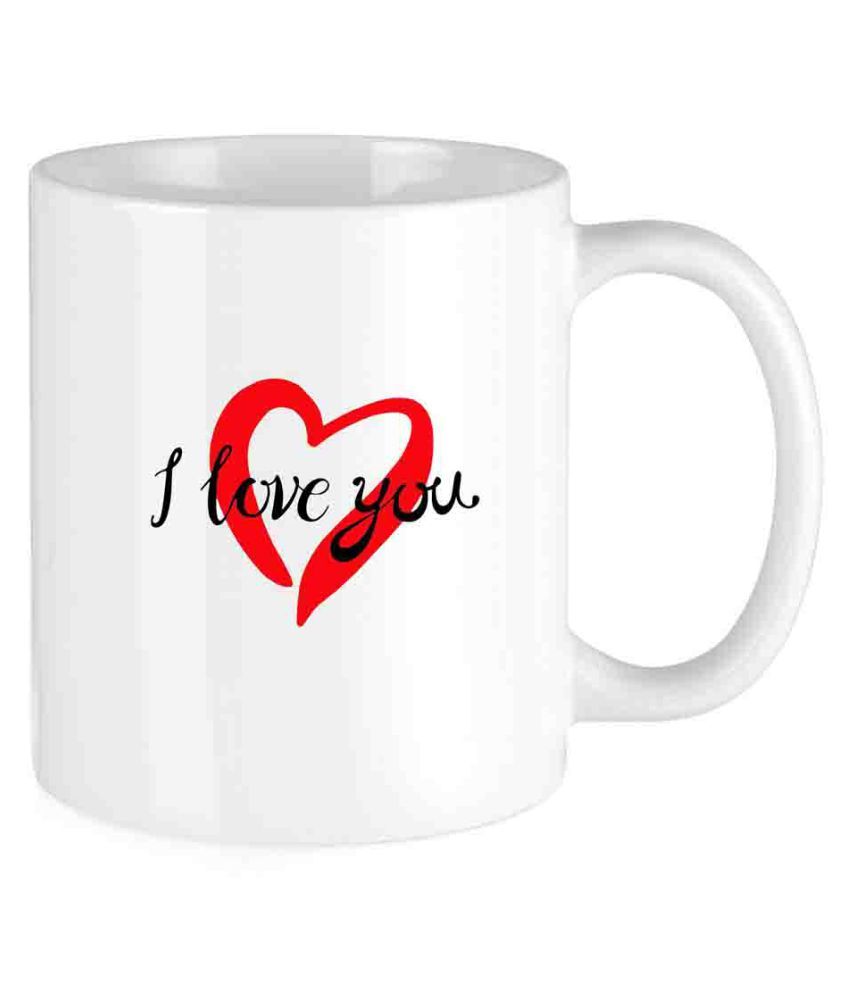     			vraj I LOVE  YOU Ceramic Coffee Mug 1 Pcs 350 mL