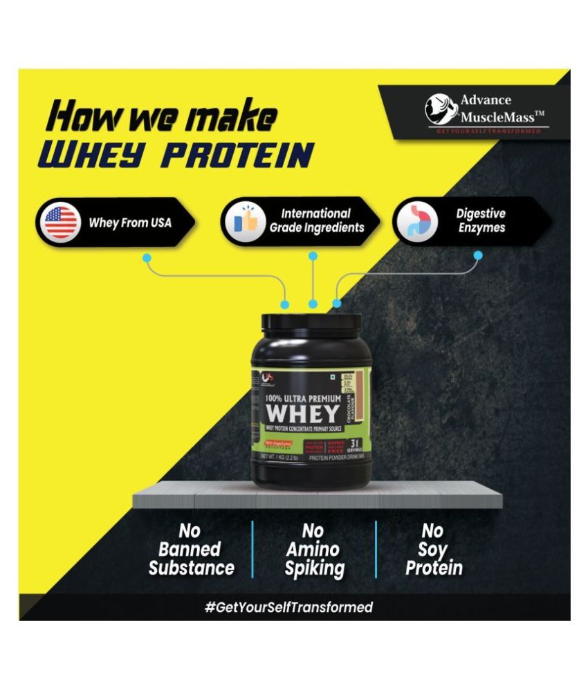 Advance MuscleMass Whey Protein Vanilla With Digestive Enzyme Blend 1 ...