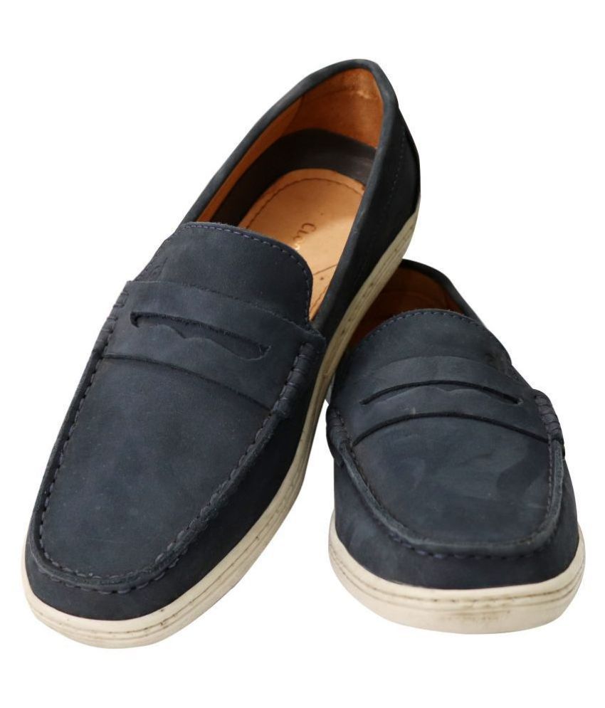 CLOG LONDON Navy Loafers - Buy CLOG LONDON Navy Loafers Online at Best ...