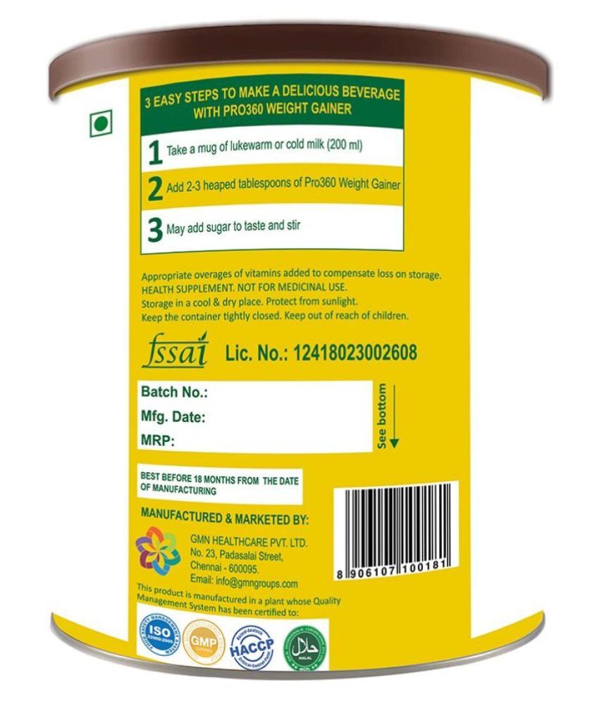 PRO360 Weight Gainer Protein Powder 250 gm Chocolate Buy PRO360 Weight