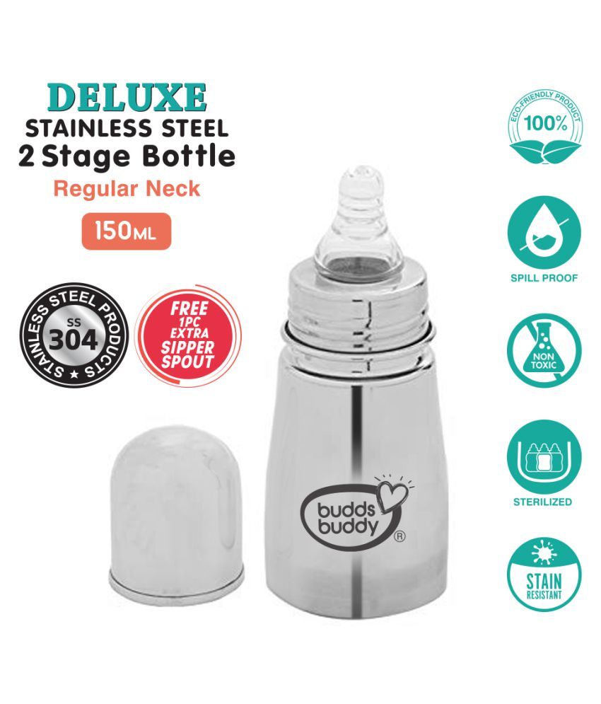     			Buddsbuddy - Grey 150 ml Feeding Bottle (Pack of 1)