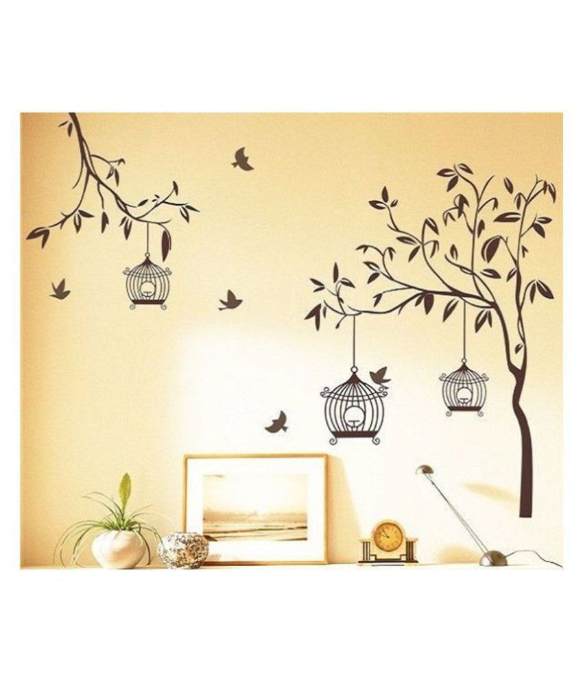     			Asmi Collection Tree Birds and Cage Nature Sticker ( 110 x 140 cms )