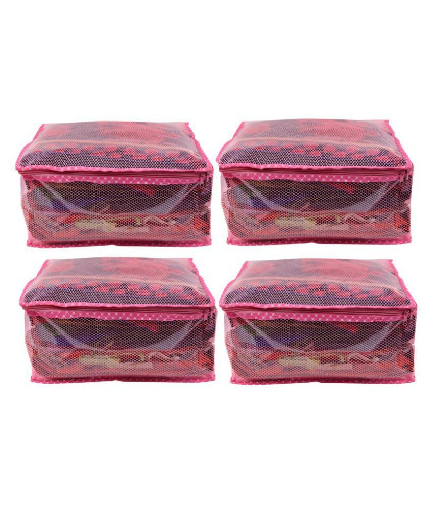     			Bulbul Pink Saree Covers - 4 Pcs