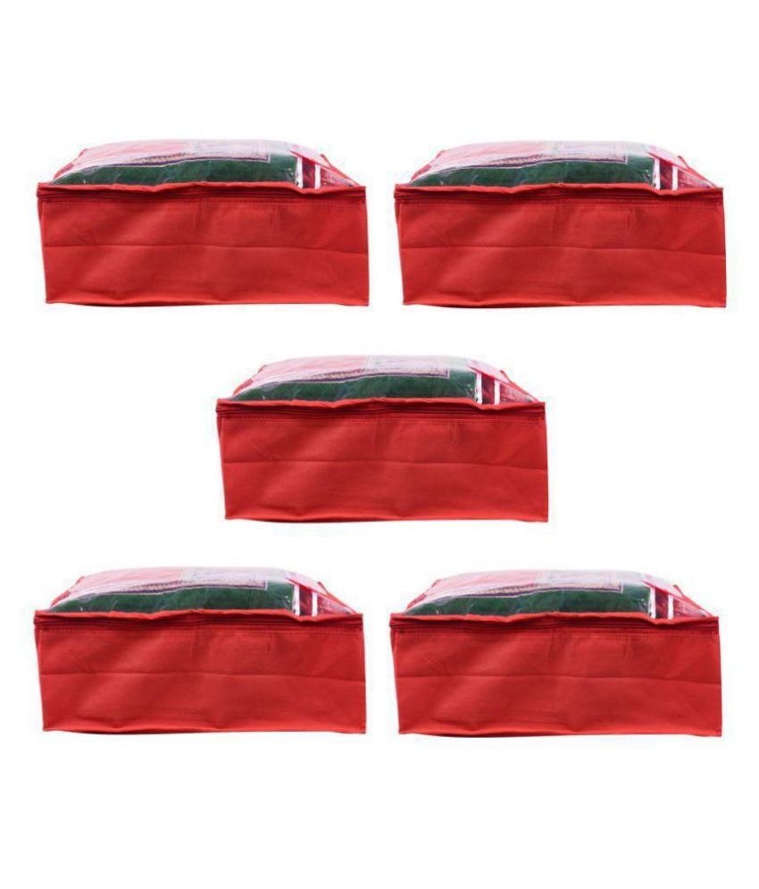 Bulbul Red Saree Covers - 5 Pcs