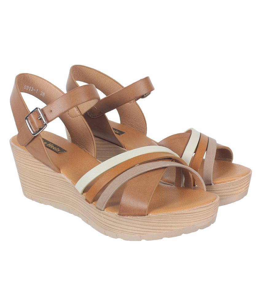 tan pumps flat