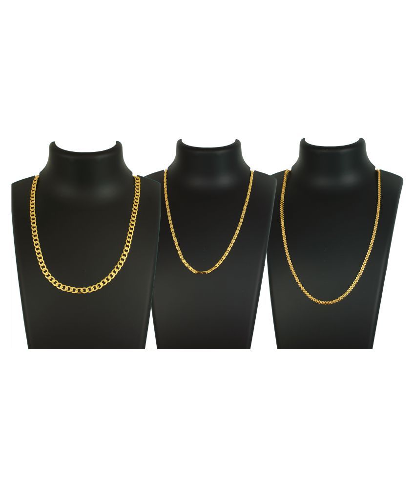 Dipali Designer Gold Plated Chain Combo For Mens Boys Set Of Buy Dipali Designer Gold