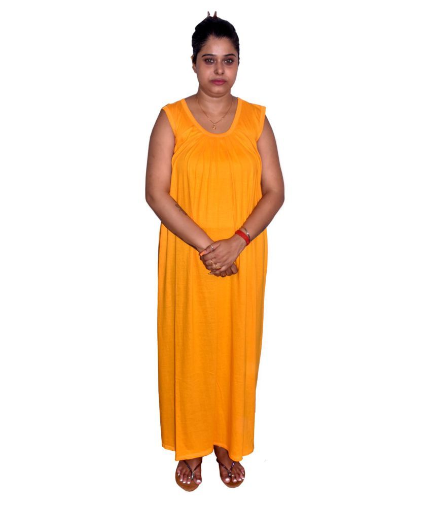     			PIYALI'S CREATION WOMEN'S Cotton Nighty & Night Gowns - Yellow