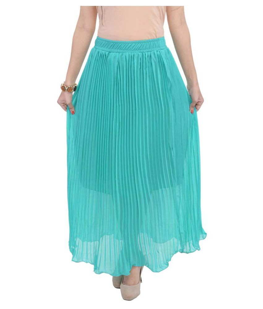 turquoise chiffon skirt