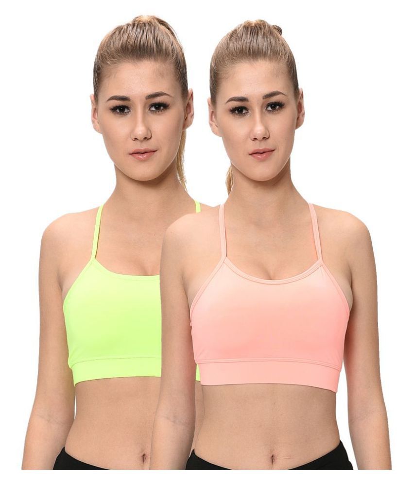     			Elina Multi Color Polyester Solid Sports Bra