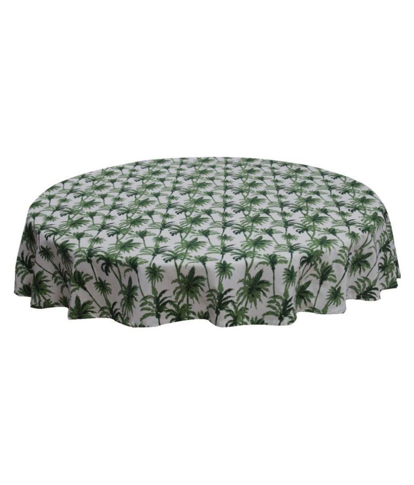     			Oasis Hometex - Green Cotton Table Cover (Pack of 1)