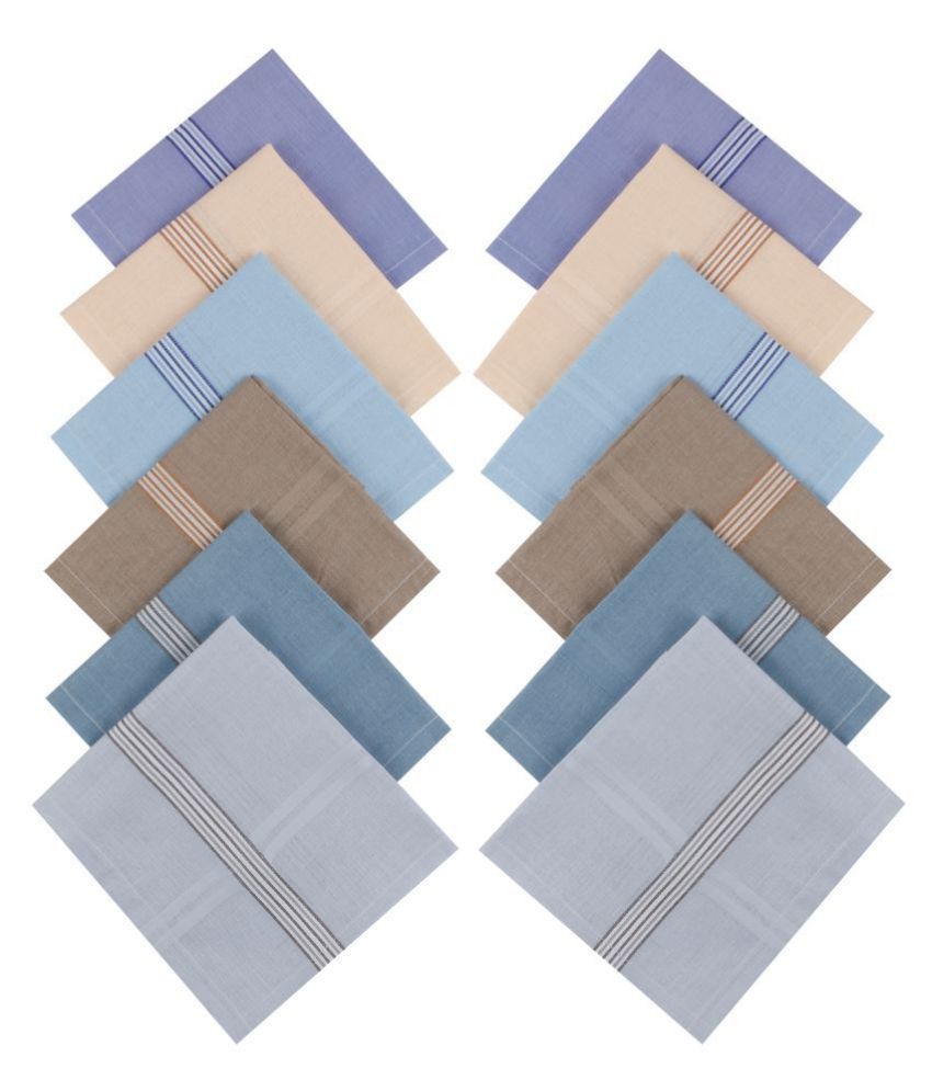 SOLO Men's Cotton Handkerchiefs (Multicolor) Pack of 12 Buy Online at Low Price in India