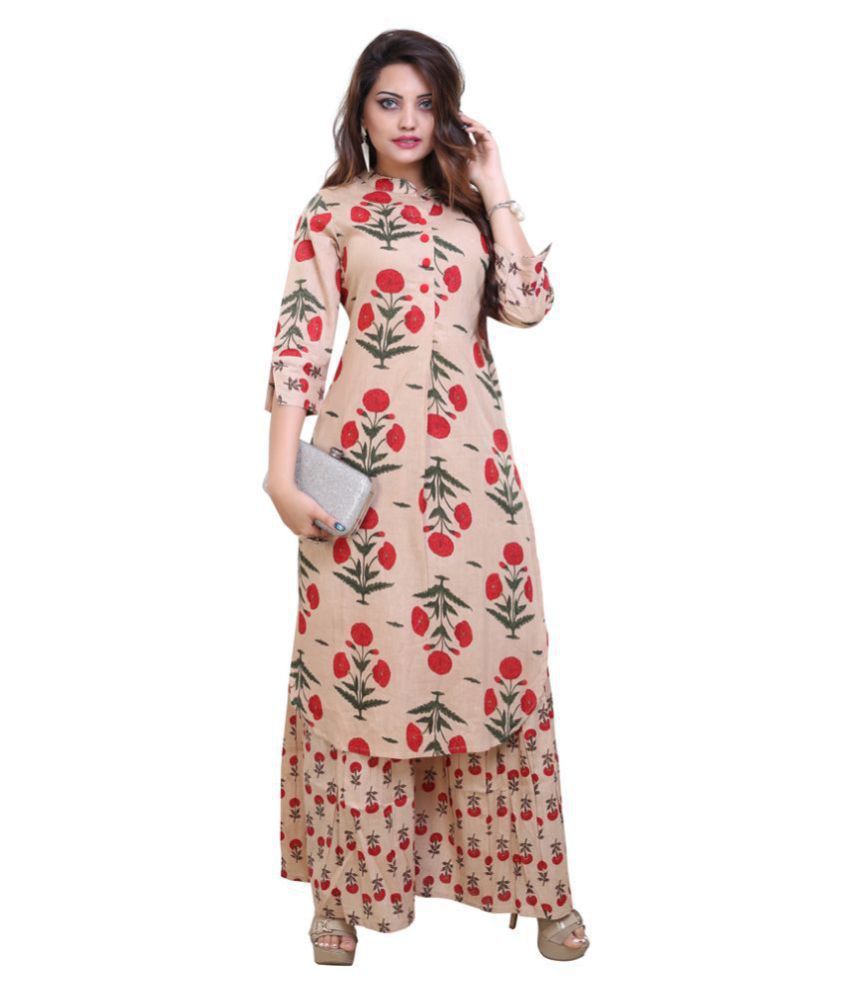 PATNI ETHNIC Rayon Kurti With Palazzo  Stitched Suit  Buy PATNI ETHNIC  Rayon Kurti With Palazzo  Stitched Suit Online at Low Price  Snapdealcom