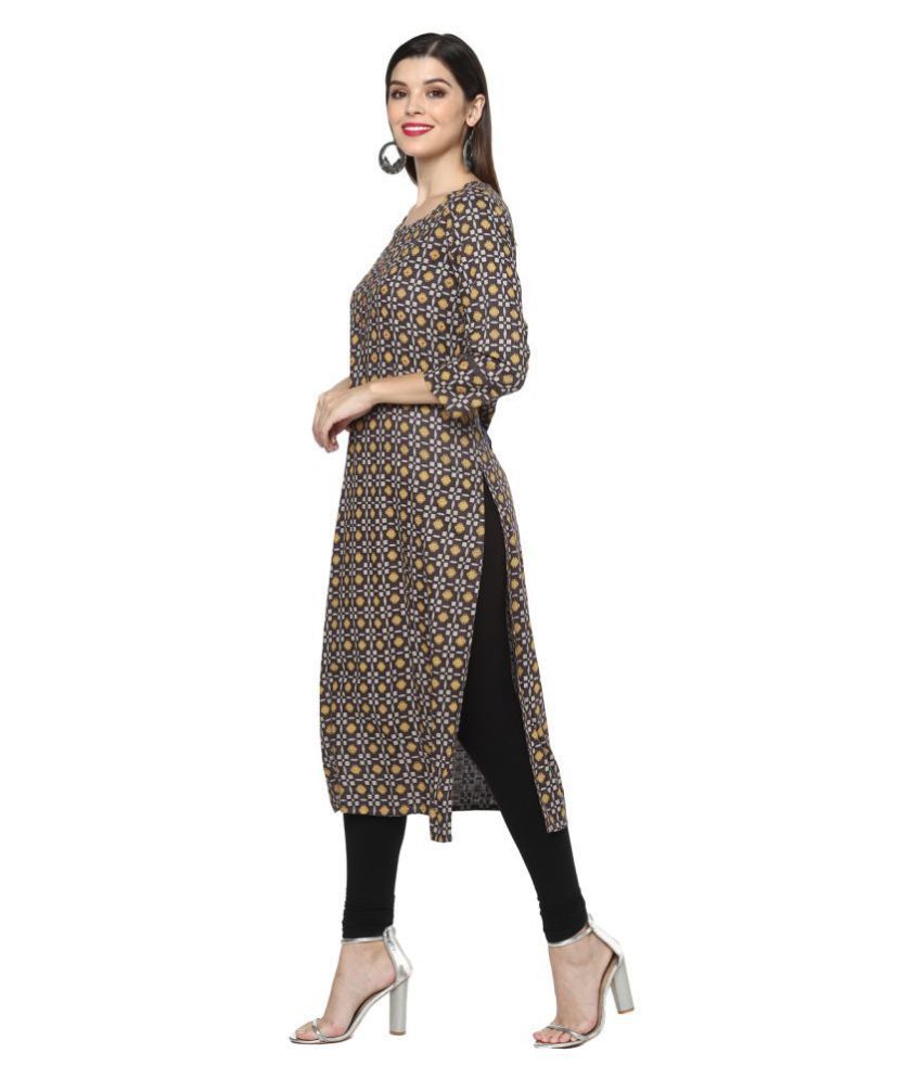 Laado Black Rayon Straight Kurti - Buy Laado Black Rayon Straight Kurti ...