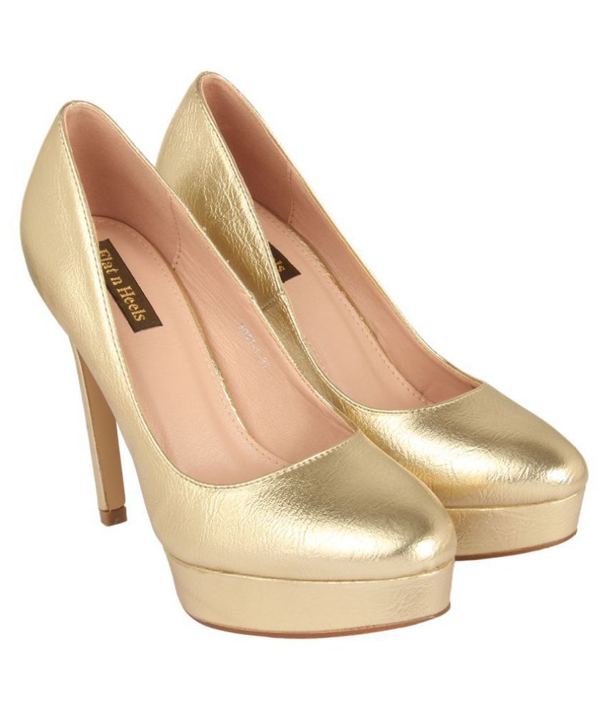 Flat N Heels Gold Stiletto Heels Price in India- Buy Flat N Heels Gold Stiletto Heels Online at 