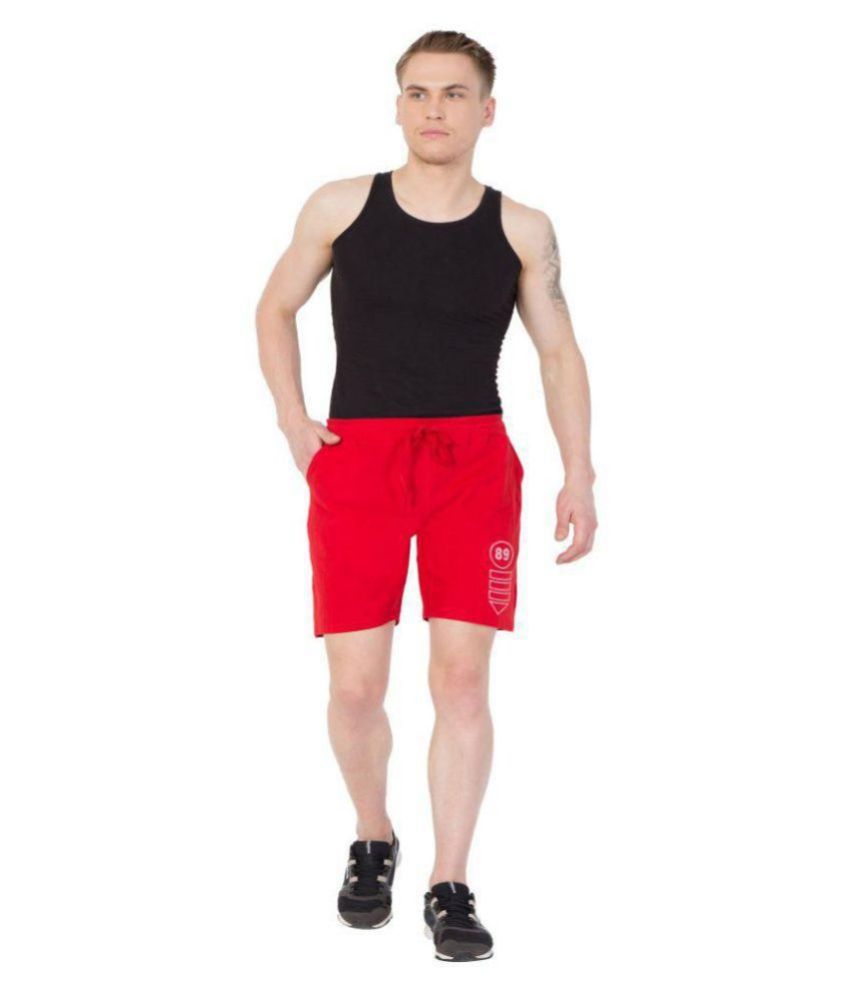 Haoser Red Shorts Single - Buy Haoser Red Shorts Single Online at Low ...