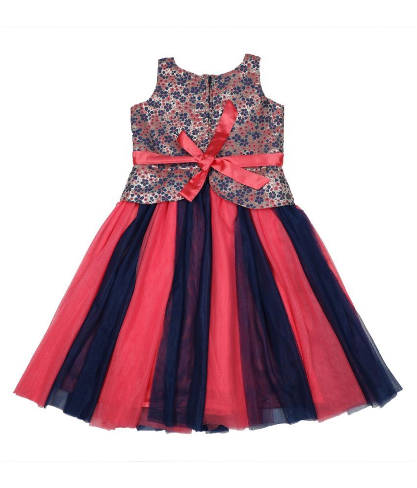 Pink and Navy 2 Tone Net Dress - Buy Pink and Navy 2 Tone Net Dress