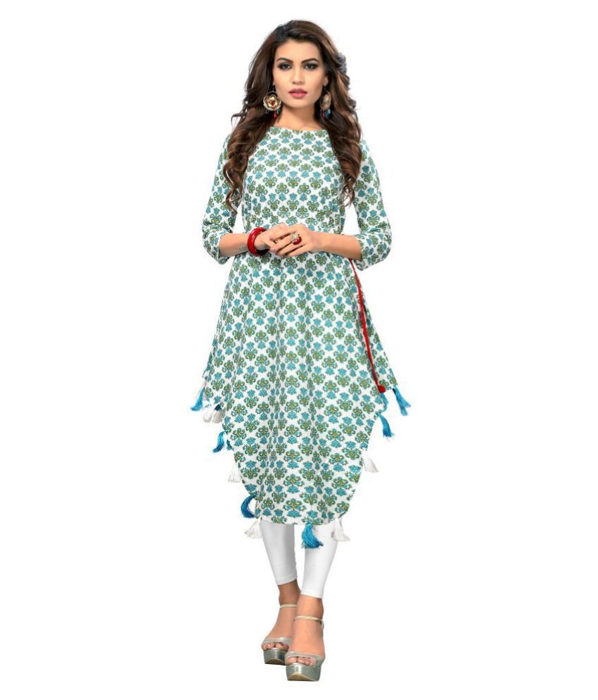     			Vbuyz - Multicolor Cotton Women's Asymmetrical Kurti ( Pack of 1 )