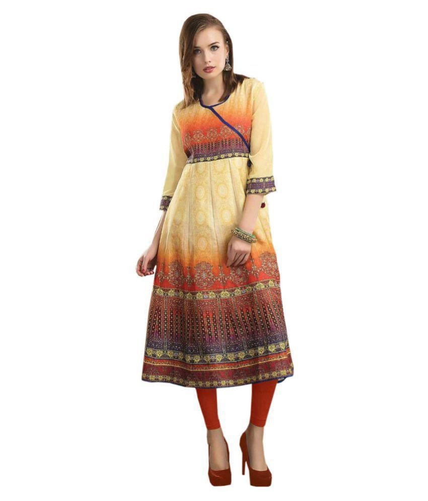 Vbuyz Multicolor Silk Anarkali Kurti - Buy Vbuyz Multicolor Silk ...