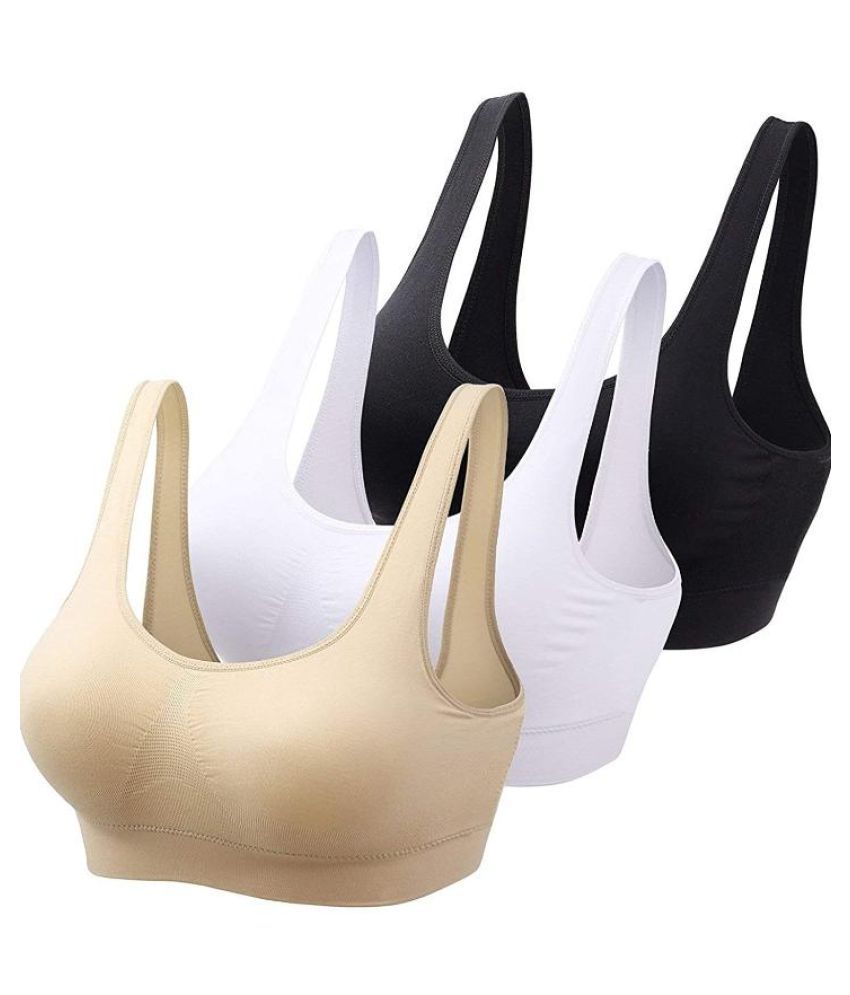     			luxero Pack of 3 Cotton Lycra Lightly Padded Women's Air Bra ( Black )