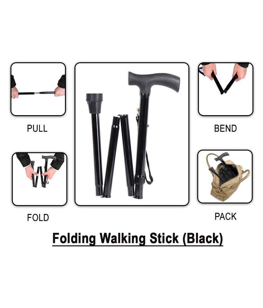     			Mcp Folding Black Aluminium Walking Sticks
