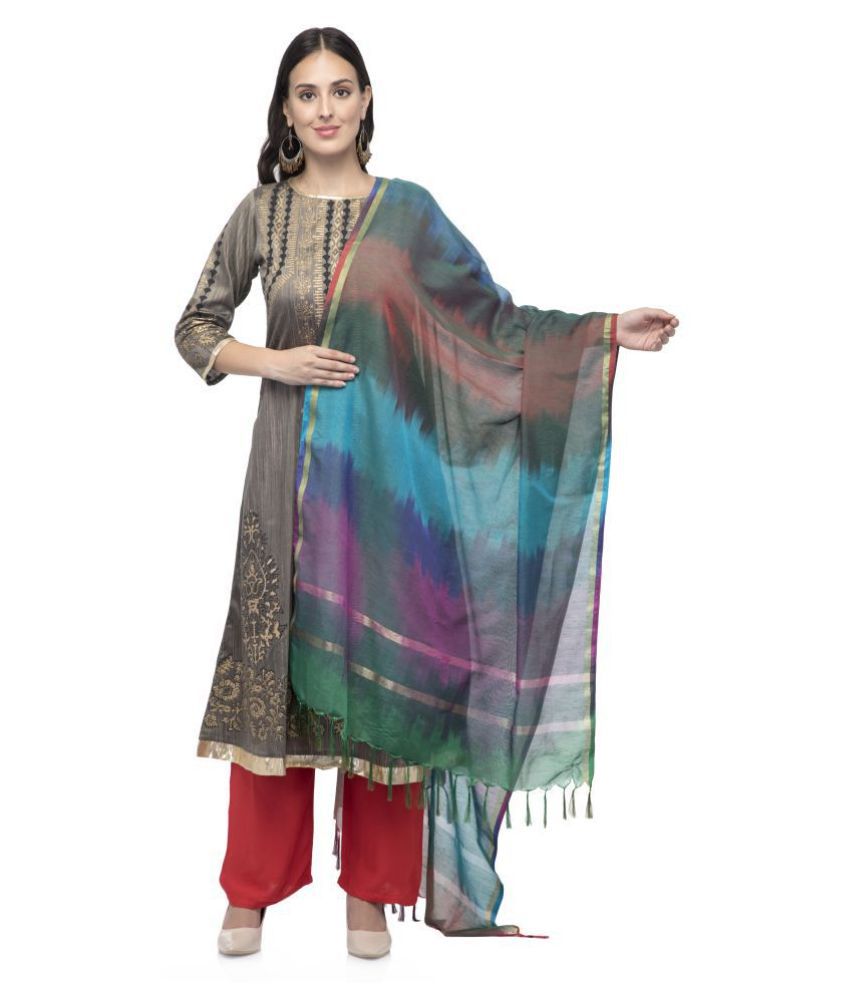 A R Silk Multicoloured Katan Silk Tie & Dye Dupatta