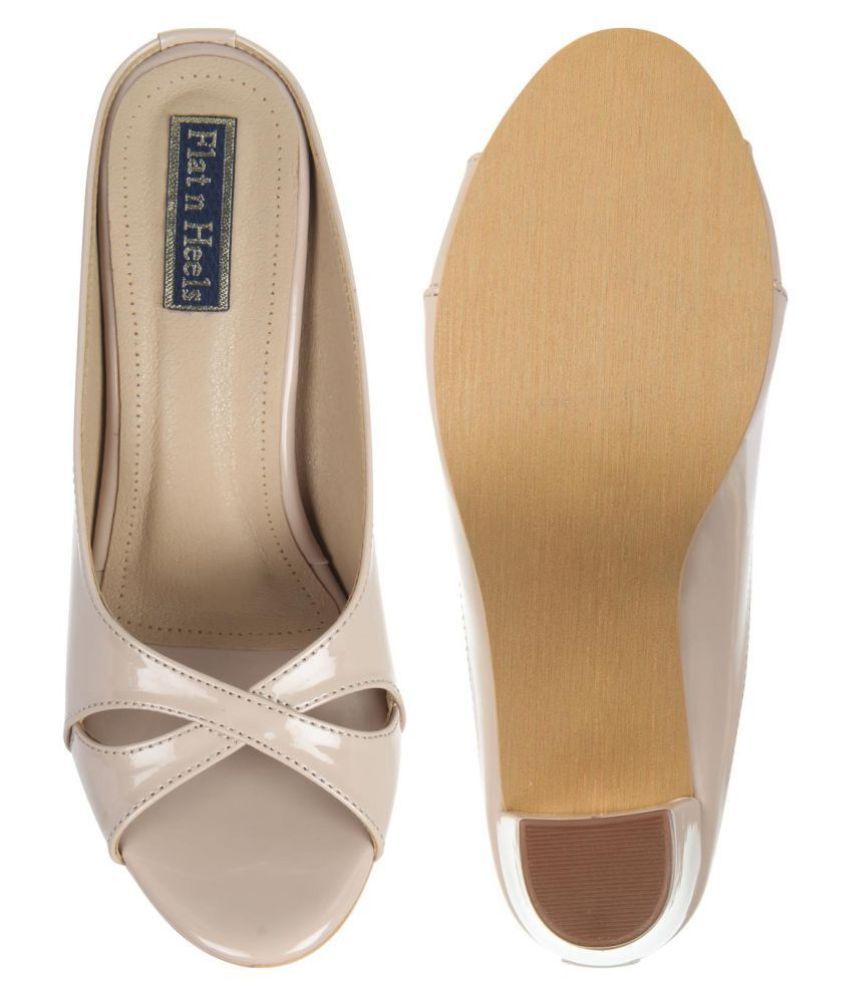 tan pumps flat