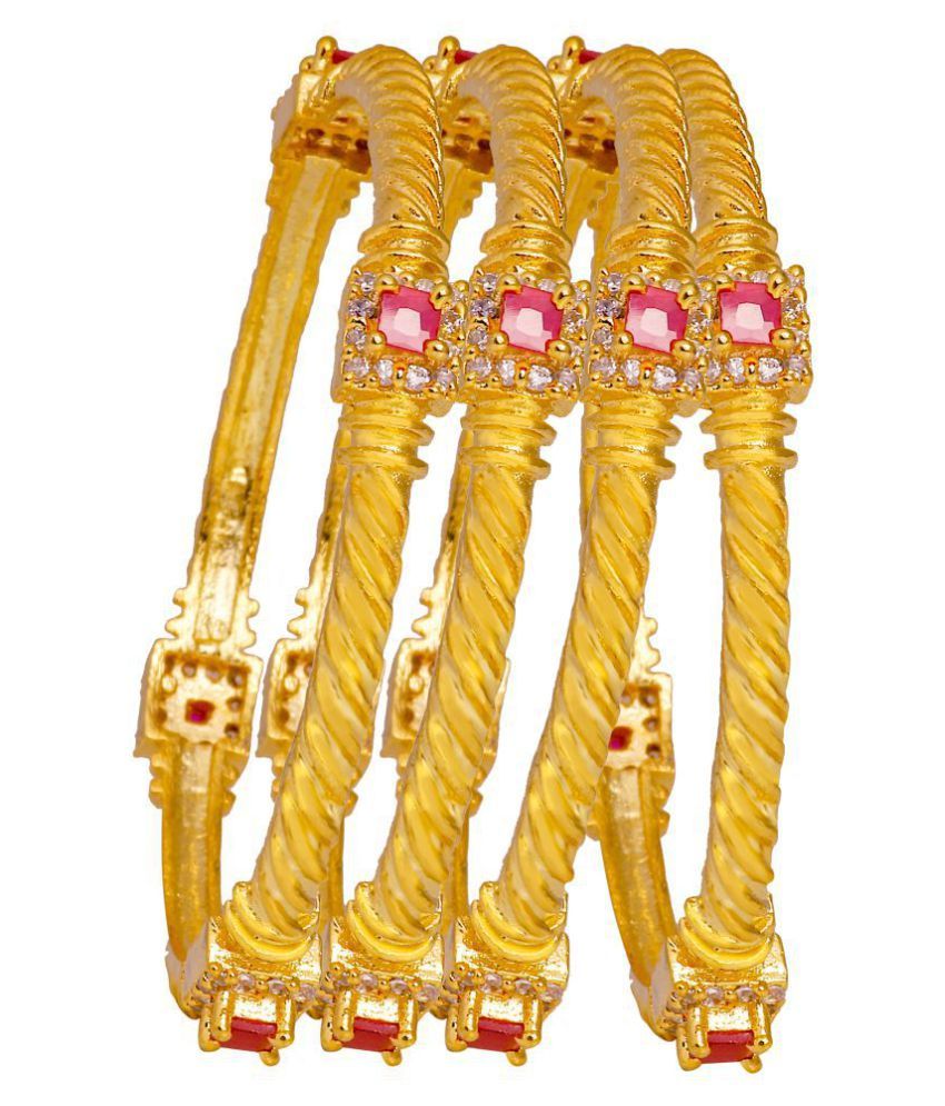 Manikya Traditional Bengali Bangles Copper with 24ct Gold Plated (Set