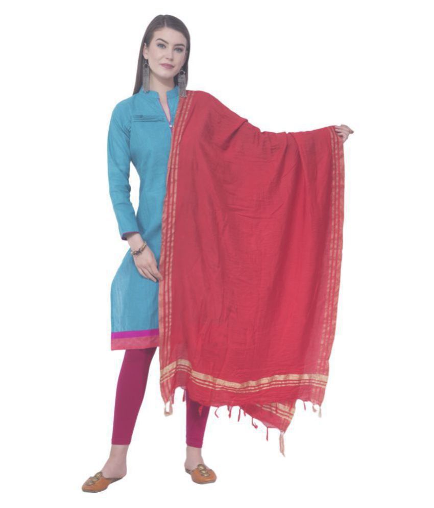     			A R Silk Red Cotton Dupatta
