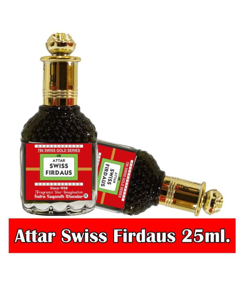     			INDRA SUGANDH BHANDAR ATTAR Swiss Firdaus 25ml Glass Bottle ~ Arabic Dubai Perfume for Men ~ Original Long Lasting Fragrance