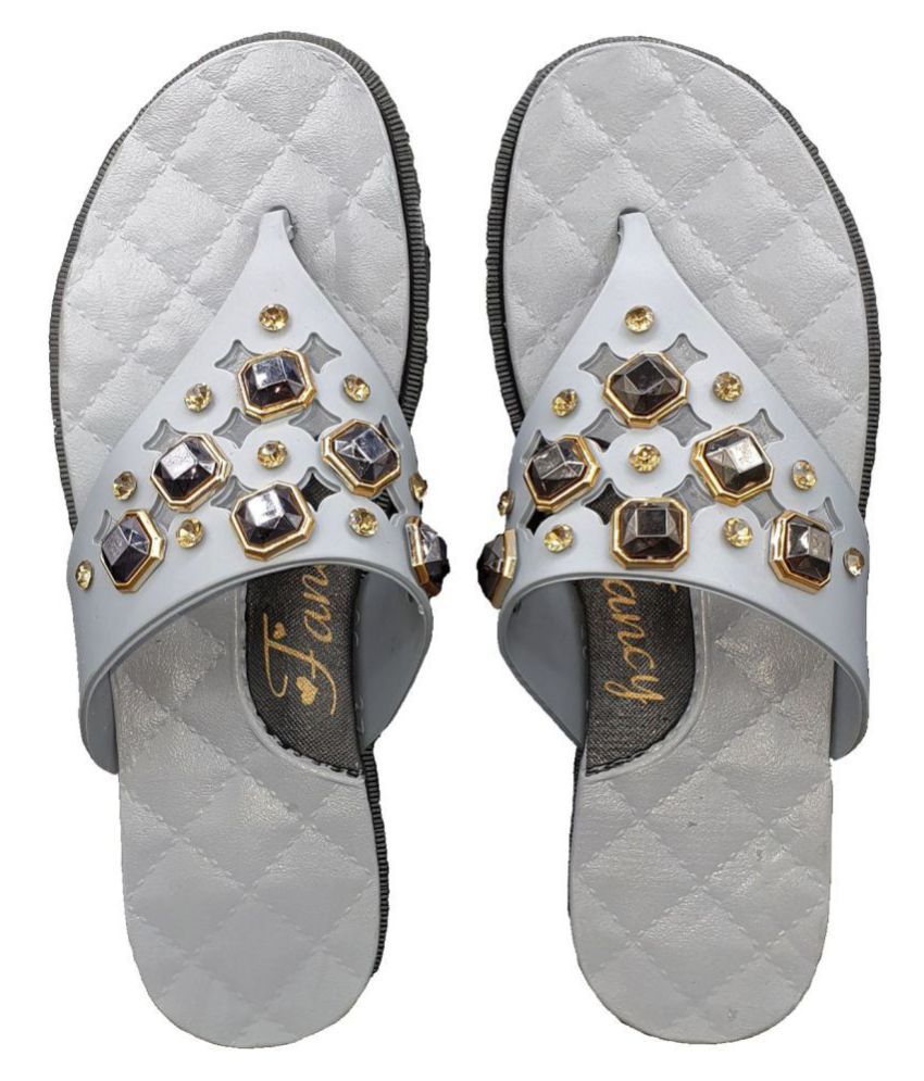 Pampy Angel Gray Slippers Price in India- Buy Pampy Angel Gray Slippers Online at Snapdeal