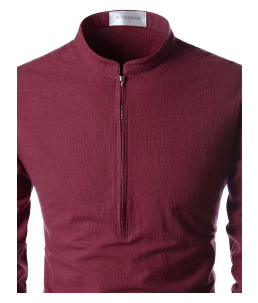 linen maroon shirt