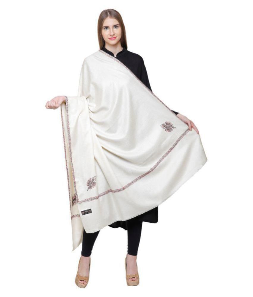 ShawleKashmir White Kashmiri Shawl Price in India Buy ShawleKashmir White Kashmiri Shawl