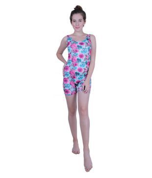 Buy Cukoo Nylon Blue One Piece Swimsuit With Skirt Online At Best Prices In India Snapdeal