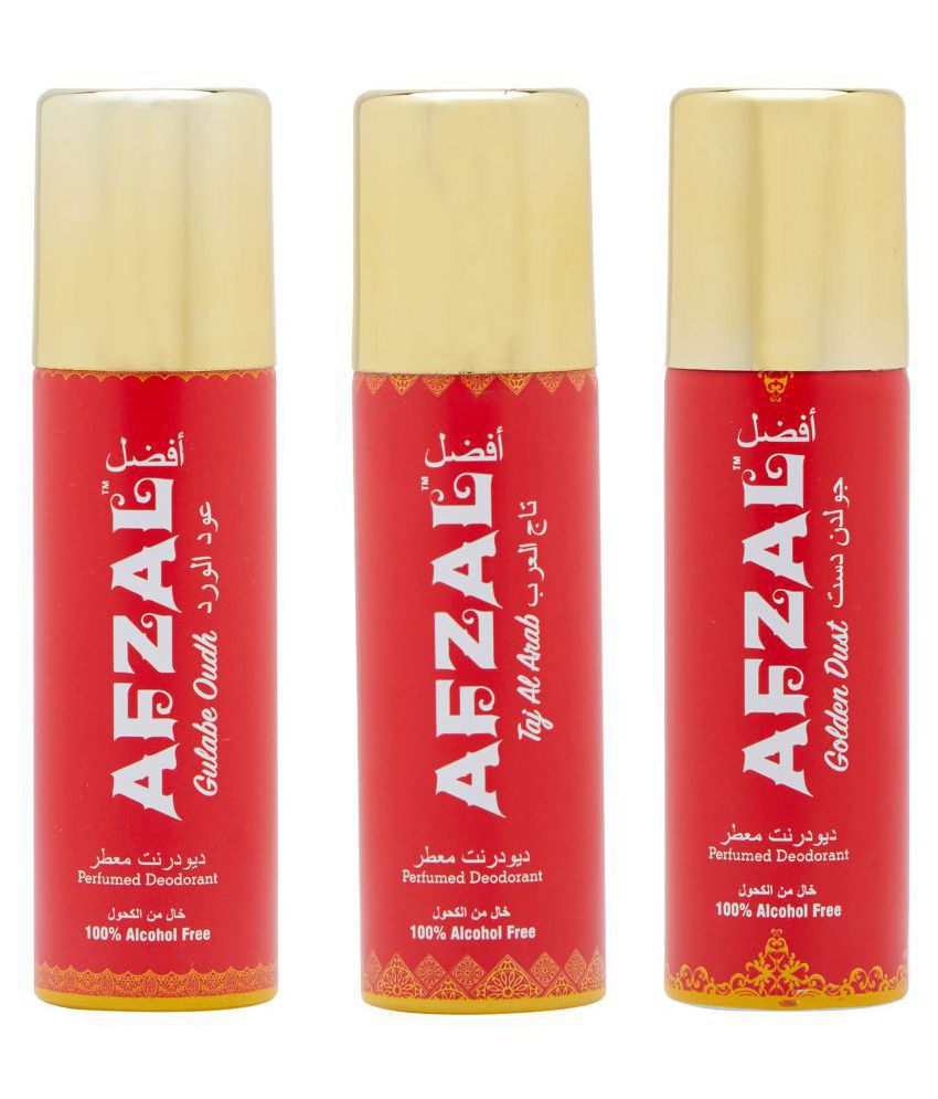     			AFZAL Pack of 3 Unisex Daily use Deodorant Spray 50 mL Pack of 3