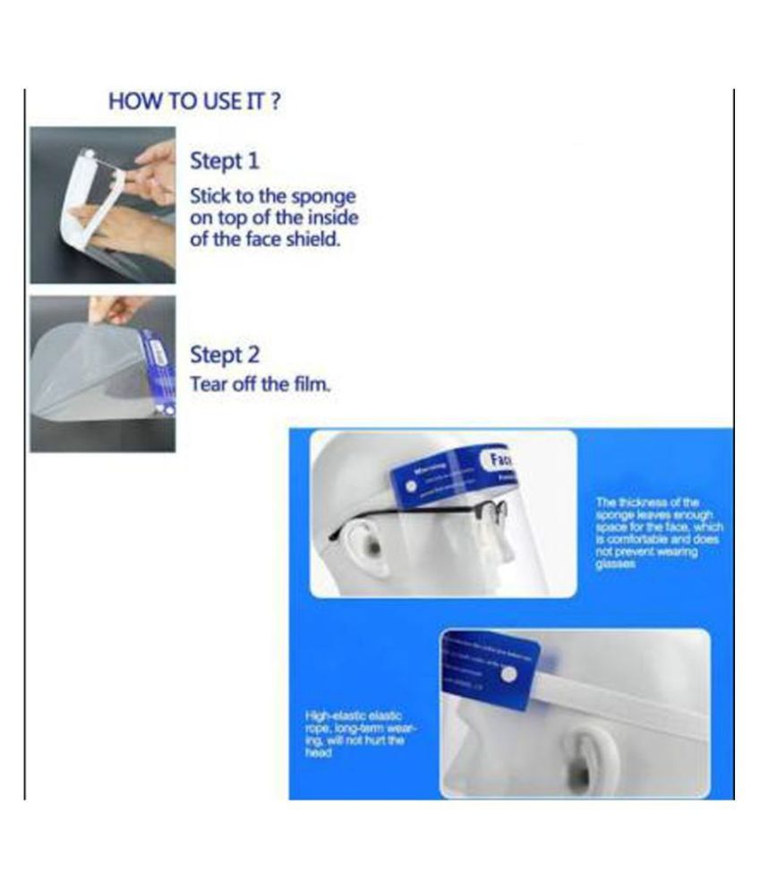 Healthopedia Combo Reusable Face Shields With 3Ply Disposable Face