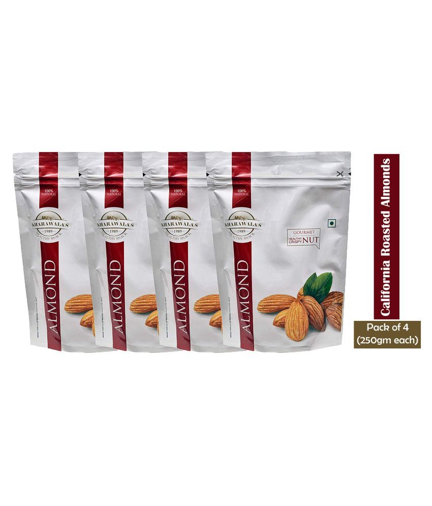     			KHARAWALA's California Roasted Almonds (Badam) Pack of 4-1000 gms (250 gms each)