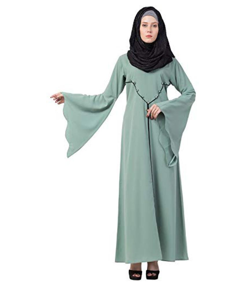 Mahila Hub Green Crepe Stitched Burqas without Hijab Price in India ...