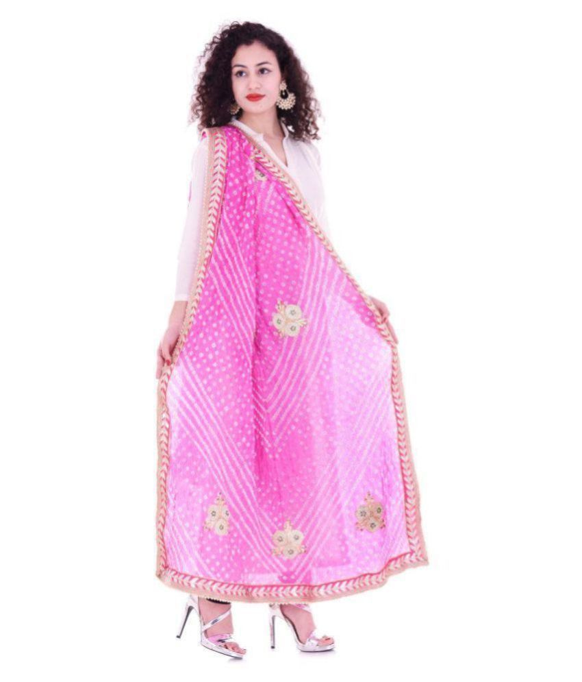     			Apratim Pink Art Silk Dupatta