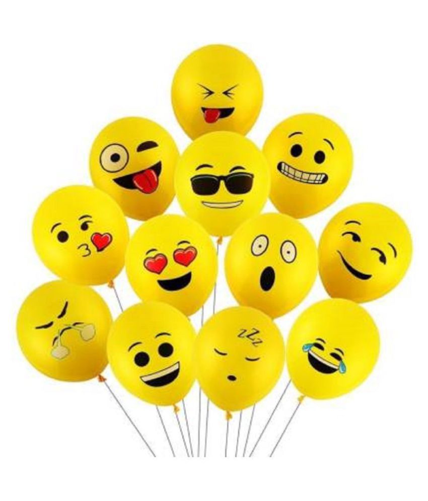     			GNGS Printed Emoji Yellow Smiley Balloons (Yellow, Pack Of 100)