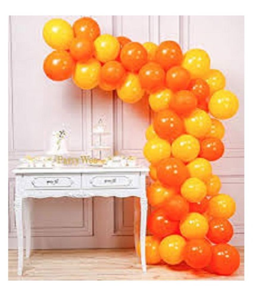     			GNGS Solid Anniversary Party Balloons (Yellow, Orange, Pack of 50)