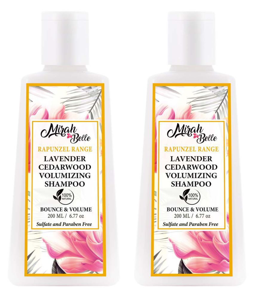 Mirah Belle Natural & Organic - Lavender Cedarwood Volumising - Sulfate and Paraben Free Shampoo 200 mL Pack of 2