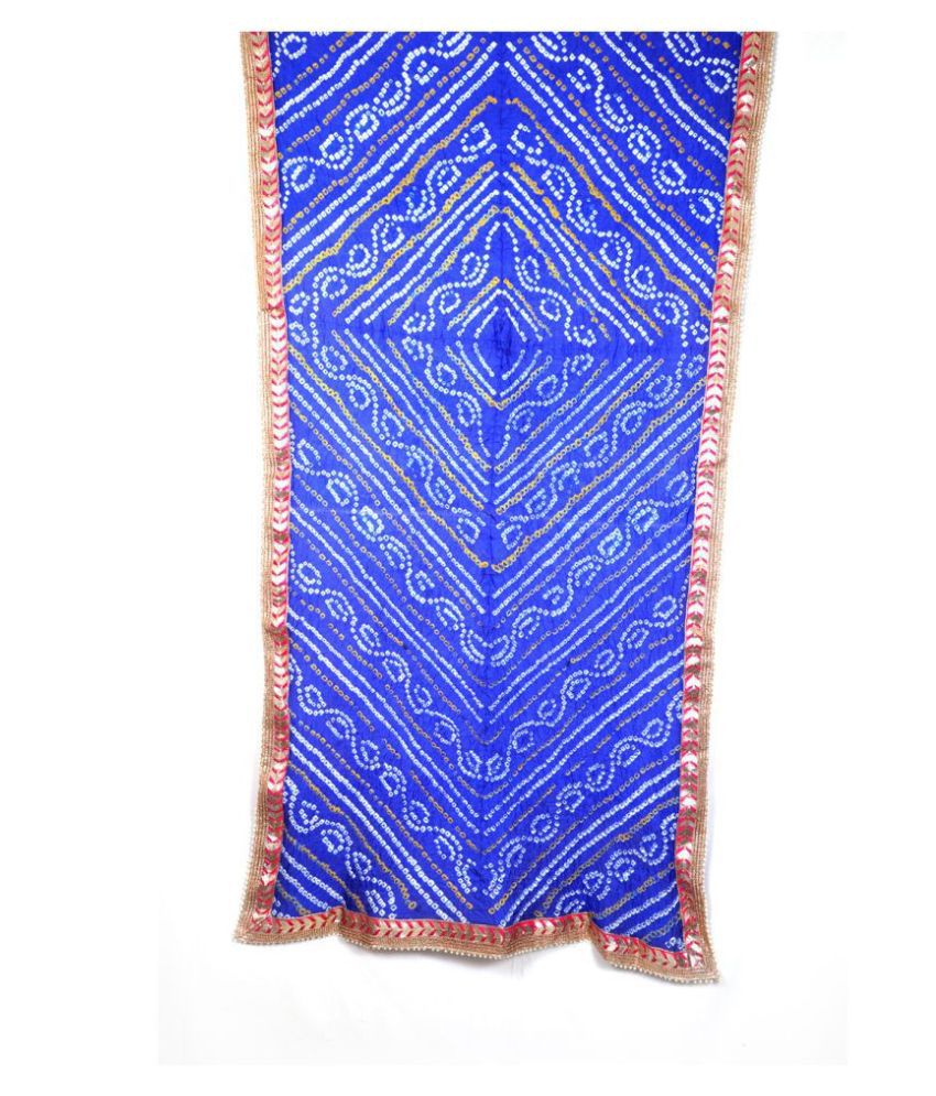     			Raj Blue Art Silk Bandhej Dupatta