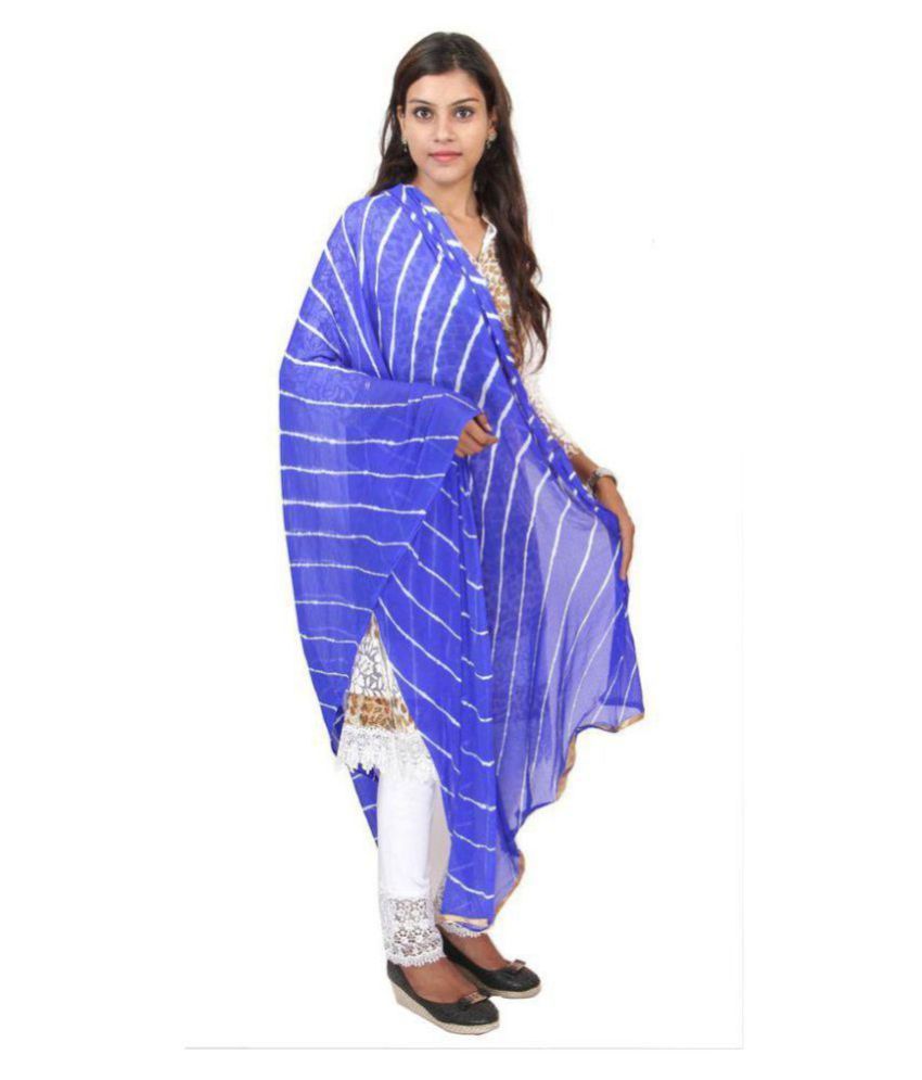     			Raj Blue Chiffon Dupatta